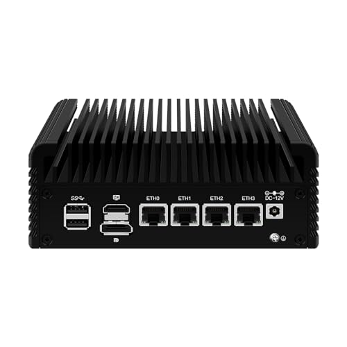 MNBOXCONET Octa Core N305 Firewall Mini PC, 4 x 2.5GbE i226V LAN Micro Firewall Appliance, Barebone, Fanless Router Computer Support Windows OPNsense, TF Card Slot von MNBOXCONET