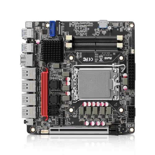 MNBOXCONET Q670 NAS 6 Bay Motherboard LGA 1700, PCIe5.0 x16 Slot Mini ITX Mainboard with 6× SATA3.0, 6× NVMe DIY NAS Board Dual DDR5, Type-C 20Gbps, 8GB RAM 256GB SSD(Without Cable) von MNBOXCONET