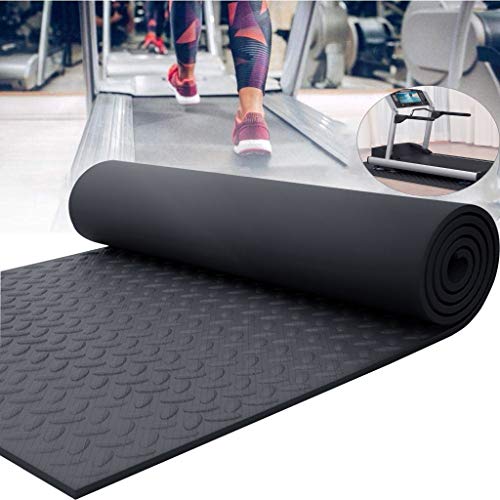 Bodenschutzmatte für Laufband, Fitnessgerätematte, Multifunktionsmatte, Schutzmatte Boden, Antirutsch Laufbänder Matte, Sportmatte, Schwarz 175×80 cm von MNBVH