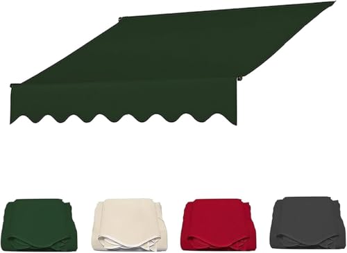 Canopy -markisen -stoffaustausch, Manuelle Einziehbare Terrassenmagnern -Stoff -ersatzfenster -markisenabdeckung wasserdichte Schatten Sonnenschatten -unterkunft Su(Size:3x2m (10x6.5ft),Color:d) von MNBVH