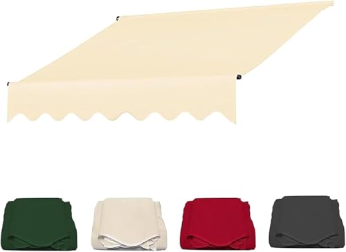 Canopy -markisen -stoffaustausch, Manuelle Einziehbare Terrassenmagnern -Stoff -ersatzfenster -markisenabdeckung wasserdichte Schatten Sonnenschatten -unterkunft Sun(Size:4.5x1.5m(14.7x5ft),Color:a) von MNBVH