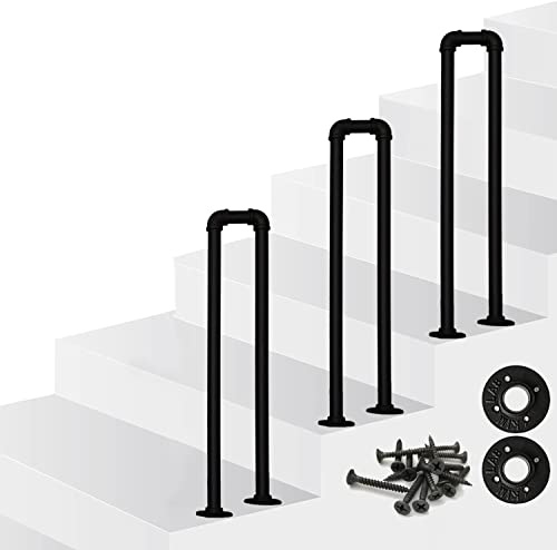 Handläufe für Outdoor -Stufen, Metall -Schmiedeeisen -Treppengeländer -Sicherheit Übergangshandläufe mit Installationskit für Garten, Veranda, Garage und Garten von MNBVH