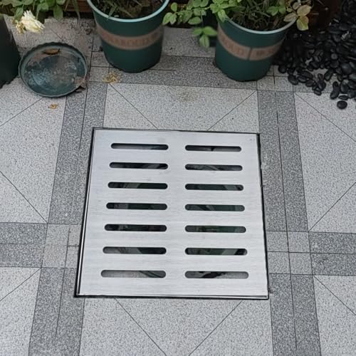 MNBVH Abflussabdeckungen Außenstreifenloch Abflussabdeckung für Garten, 10x10 20x20 30x30 40x40 50 x 50 x 60 cm Edelstahl Abflussrost mit Basis, Außenabflusssieg MNBVH Abflussabdeckungen Außenstreifenloch Abflussabdeckung für Garten, 10x10 20x20 30x30 40x40 50 x 50 x 60 cm Edelstahl Abflussrost mit Basis, Außenabflusssieg von MNBVH