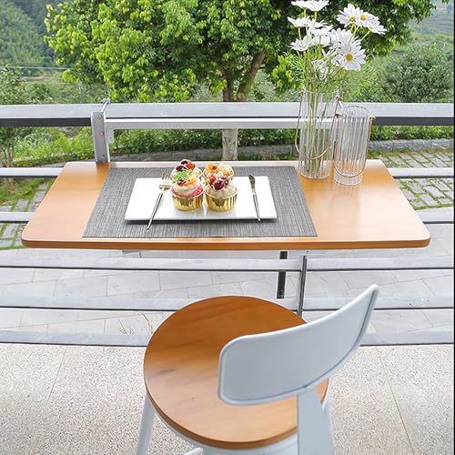 MNBVH Balkonstabisch für Geländer, Klapptisch im Freien, schwimmende Regale, die halbe Tische hängen, Geländerklapptisch, faltbares Lagerdesign, für Terrasse Gartenbalkon, leicht zu montieren. MNBVH Balkonstabisch für Geländer, Klapptisch im Freien, schwimmende Regale, die halbe Tische hängen, Geländerklapptisch, faltbares Lagerdesign, für Terrasse Gartenbalkon, leicht zu montieren. von MNBVH
