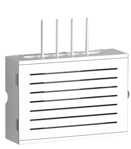 MNBVH Holz Router Regal, WiFi Router Storage Box, Router Box Wandhalterung, WLAN Box, Wandbehang Router Dekorative Box, Kabel Management Box Wand Regal Weiß… von MNBVH