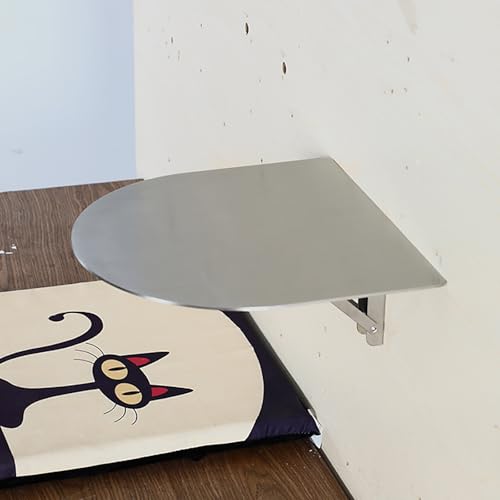 MNBVH Kleine falthaltige Wand montierte Workbench Café Kleiner Esstisch Edelstahl Wandmontierter Kleiner Tisch schwimmend Faltbarer Tisch Spar für kleine Räume Küchencafé Restaurant. von MNBVH