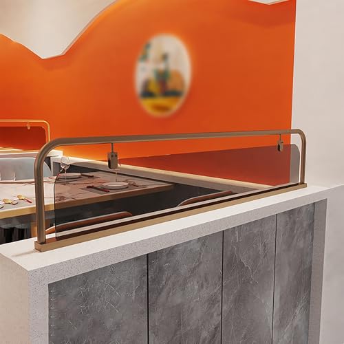 MNBVH Restaurantarbeitsplatte Durchlöser Glass -Arbeitsplatte mit Metallrahmen Schreibtisch Partition für Teehouse Coffee Hotel Stud. von MNBVH