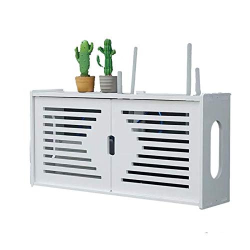 MNBVH Router-Wandregal, weiß, Aufbewahrungsbox für WLAN-Router, TV-Decoder, Aufbewahrungsbox für Wand, Router Storage Box, Holz-Plastik, A MNBVH Router-Wandregal, weiß, Aufbewahrungsbox für WLAN-Router, TV-Decoder, Aufbewahrungsbox für Wand, Router Storage Box, Holz-Plastik, A von MNBVH