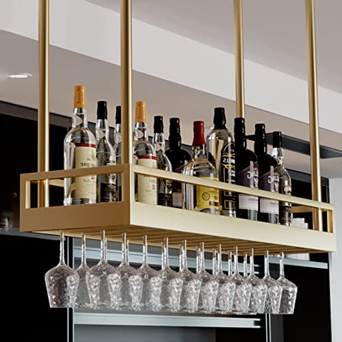 MNCXMOBA Weinregal, Weinhalter, Deckenbecherhalter, umgedrehter Becherständer, hängende Weinflaschenregale, Lagerregal (60 x 35 x 7 cm) von MNCXMOBA