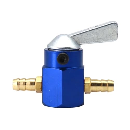 Benzinhahn Schalter 6mm Gas Tank Kraftstoff Schalter Benzin Wasserhahn Abschaltung Ventil Pumpe Tap Petcock Für Motorrad Vergaser Öltankhahn Petcock Ventil(6mm Blue) von MNEVZX