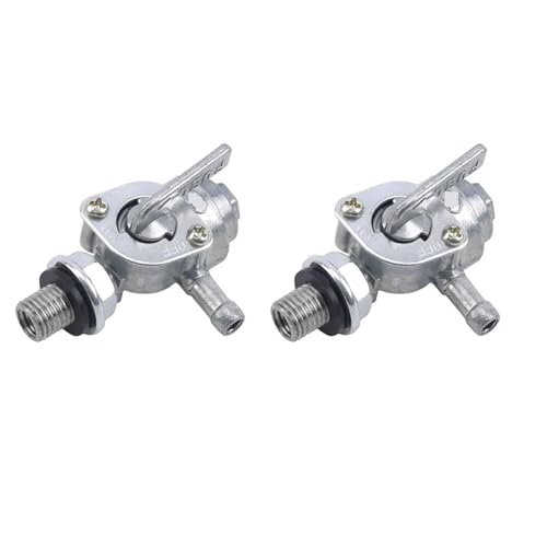 Benzinhahn Schalter Gas Tank Kraftstoff Schalter Benzin Wasserhahn Abschaltung Ventil Pumpe Tap Petcock Für Generator Motor Öl Öltankhahn Petcock Ventil(Silver-2pcs) von MNEVZX