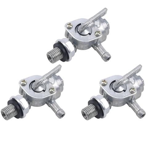 Benzinhahn Schalter Gas Tank Kraftstoff Schalter Benzin Wasserhahn Abschaltung Ventil Pumpe Tap Petcock Für Generator Motor Öl Öltankhahn Petcock Ventil(Silver-3pcs) von MNEVZX
