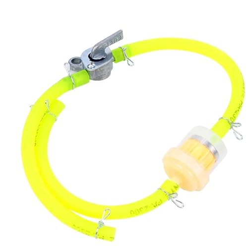 Benzinhahn Schalter Motorrad ATV 6mm Kraftstoffschlauch Hahn Gas Benzin Ventil Universal Für 50cc 70cc 90cc 110cc 125cc 150cc Bis 500cc Öltankhahn Petcock Ventil(Fluorescent yellow) von MNEVZX