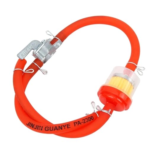 Benzinhahn Schalter Motorrad ATV 6mm Kraftstoffschlauch Hahn Gas Benzin Ventil Universal Für 50cc 70cc 90cc 110cc 125cc 150cc Bis 500cc Öltankhahn Petcock Ventil(Red) von MNEVZX