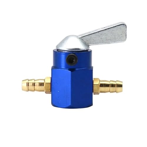 Benzinhahn Schalter Universal Inline 6mm 8mm Kraftstoffventilschalter Benzin-/Kraftstoffhahn Motorrad Ein-Aus Benzinhahn Kraftstoffschalter Öltankhahn Petcock Ventil(Blue 8MM) von MNEVZX