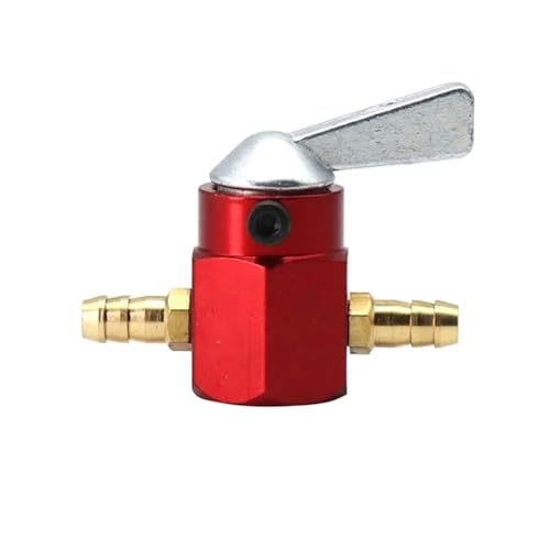 Benzinhahn Schalter Universal Inline 6mm 8mm Kraftstoffventilschalter Benzin-/Kraftstoffhahn Motorrad Ein-Aus Benzinhahn Kraftstoffschalter Öltankhahn Petcock Ventil(Red 8MM) von MNEVZX