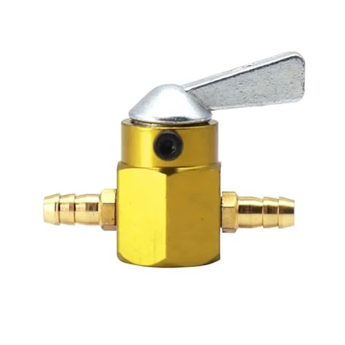 Benzinhahn Schalter Universal Inline 6mm 8mm Kraftstoffventilschalter Benzin-/Kraftstoffhahn Motorrad Ein-Aus Benzinhahn Kraftstoffschalter Öltankhahn Petcock Ventil(Yellow 8MM) von MNEVZX