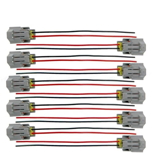 Einspritzdüsen Einspritzdüse Benziner Kraftstoff Injektoren Düse Stecker Stecker V29006776 01F030 Fit Für Peugeot 206 405 Fit Für Kia Pride 1,4 L(10X Plugs Connector) von MNEVZX
