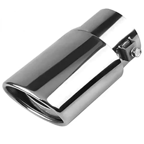 MNEVZX Endrohre dschalldämpfer 1 STÜCKE Universal Auto Auto Auspuff TIPP Edelstahl Rohr Chromverkleidung Modifizierter Hals Liner Zubehör(Straight-Silver) von MNEVZX