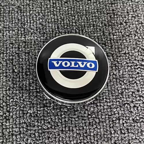 MNGKIQC 4 Stück Auto Nabenkappen, für Volvo 56mm 58mm 60mm Nabendeckel Radnabenkappen Felgendeckel Wasserdich Staubdicht Auto Radkappen Zubehör,B-58mm von MNGKIQC