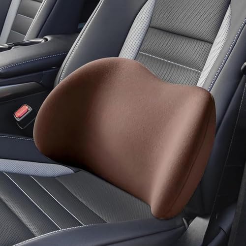 Auto Nackenkissen Und Lendenkissen Auto Für Hyundai Veracruz Matrix Azera Equus, Memory Foam Und Atmungsaktiver Abnehmbarer Abdeckung,Brown- Lumbar Cushion von MNHCAC