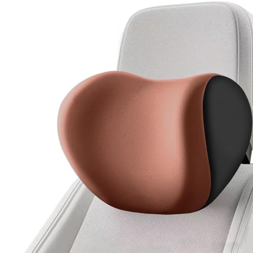 Auto Nackenkissen Und Lendenkissen Auto Für Mercedes Benz C-Klasse T-Modell Kombi Silber W205 S205, Memory Foam Und Atmungsaktiver Abnehmbarer Abdeckung,Brown-Headrest von MNHCAC
