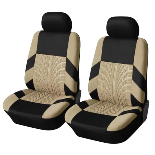 MNHCAC Coprisedili Auto für Peugeot Rifter Bipper RCZ 5-Sitzer Luxus, Allwetter Atmungsaktiv Verschleißfest, Compatibile Con Airbag Laterale Vordersitze und Rückbank,Beige-2 Seats von MNHCAC