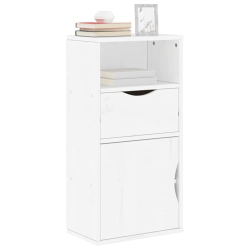 Beistellschrank mit Schublade ODDA Weiß Massivholz Kiefer gartenschrank flurschrank for Wohnzimmer Schlafzimmer Beistellschrank mit Schublade ODDA Weiß Massivholz Kiefer gartenschrank flurschrank for Wohnzimmer Schlafzimmer von MNISDFL