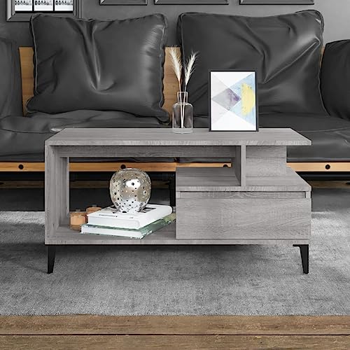 Couchtisch Grau Sonoma Coffee Table Wohnzimmer möbel for Wohnzimmer Esszimmer 90x49x45 cm Holzwerkstoff von MNISDFL