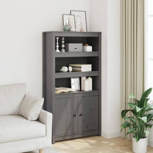 Highboard Grau sideboards flurschrank for Wohnzimmer Schlafzimmer 80x35x154 cm Massivholz Kiefer Highboard Grau sideboards flurschrank for Wohnzimmer Schlafzimmer 80x35x154 cm Massivholz Kiefer von MNISDFL