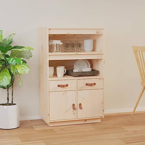 Highboard gartenschrank sideboards for Innenraum Schlafzimmer 67x40x108,5 cm Massivholz Kiefer von MNISDFL
