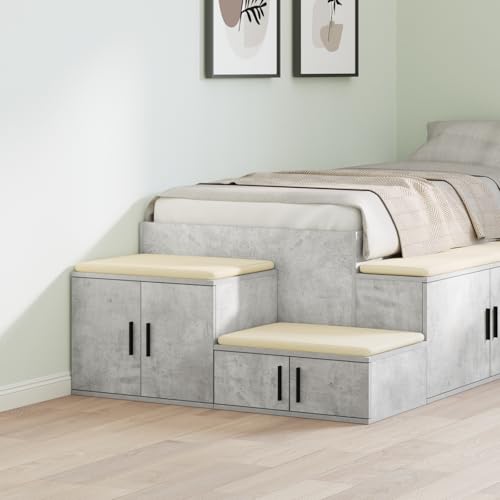 MNISDFL Aufbewahrungsschrank Beton Grau beistelltisch badschrank schmal for Schlafzimmer Wohnzimmer 108x41x40 cm aus Holzwerkstoff MNISDFL Aufbewahrungsschrank Beton Grau beistelltisch badschrank schmal for Schlafzimmer Wohnzimmer 108x41x40 cm aus Holzwerkstoff von MNISDFL