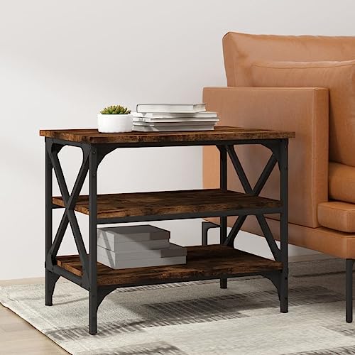 MNISDFL Beistelltisch Räuchereiche Wohnzimmer möbel couchtisch for Innenraum Esszimmer 55x38x45 cm Holzwerkstoff von MNISDFL