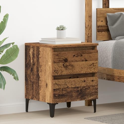 MNISDFL Bettenschrank Altes Holz Bedside Table nachtschrank for Schlafzimmer Wohnzimmer 40x35x50 cm Holzwerkstoff von MNISDFL