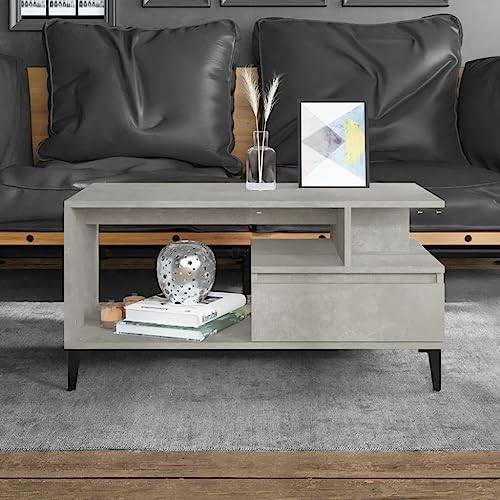 MNISDFL Couchtisch Betongrau Coffee Table Couch Tisch for Wohnzimmer Esszimmer 90x49x45 cm Holzwerkstoff von MNISDFL