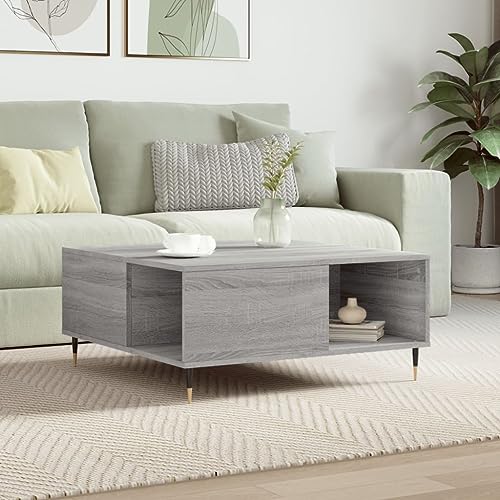 MNISDFL Couchtisch Grau Sonoma Coffee Table Couchtische for Esszimmer Wohnzimmer 80x80x36,5 cm Holzwerkstoff von MNISDFL