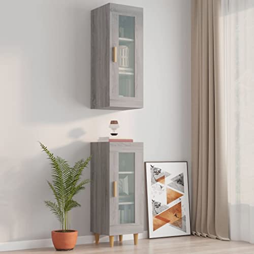 MNISDFL Hängeschrank Grau Sonoma sideboards kommoden for Schlafzimmer Büro 34,5x34x90 cm von MNISDFL