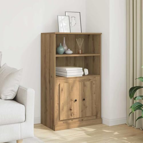 MNISDFL Highboard Artisan-Eiche kommoden kleiderschrank for Schlafzimmer Wohnzimmer 60x35,5x103,5 cm Holzwerkstoff von MNISDFL