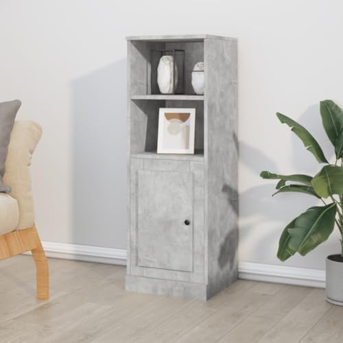 MNISDFL Highboard Betongrau kleiderschrank flurschrank for Wohnzimmer Innenraum 36x35,5x103,5 cm Holzwerkstoff von MNISDFL