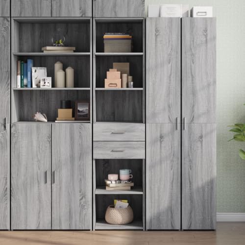 MNISDFL Highboard Grau Sonoma gartenschrank sideboards for Wohnzimmer Innenraum 45x42,5x185 cm Holzwerkstoff von MNISDFL