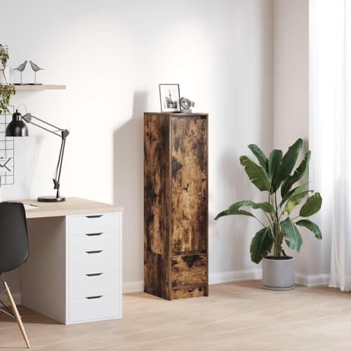 MNISDFL Highboard Räuchereiche flurschrank sideboards for Büro Schlafzimmer 29,5x34x119,5 cm Holzwerkstoff von MNISDFL