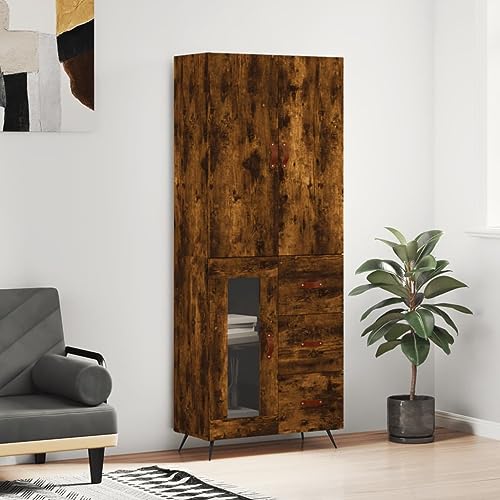 MNISDFL Highboard Räuchereiche kommoden kleiderschrank for Schlafzimmer Büro 69,5x34x180 cm Holzwerkstoff von MNISDFL