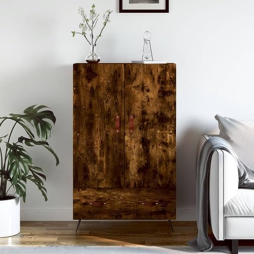 MNISDFL Highboard Räuchereiche sideboards gartenschrank for Schlafzimmer Innenraum 69,5x31x115 cm Holzwerkstoff von MNISDFL