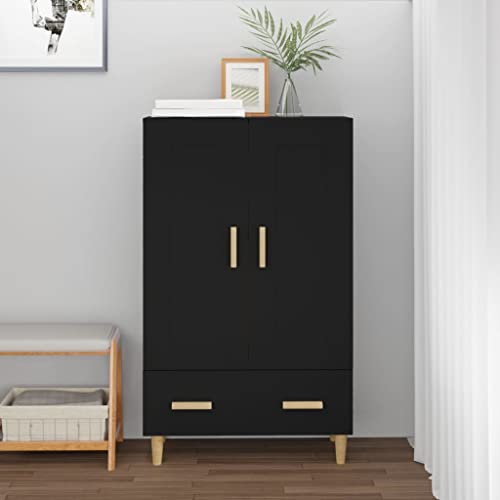MNISDFL Highboard Schwarz kleiderschrank sideboards for Innenraum Wohnzimmer 70x31x115 cm Holzwerkstoff von MNISDFL