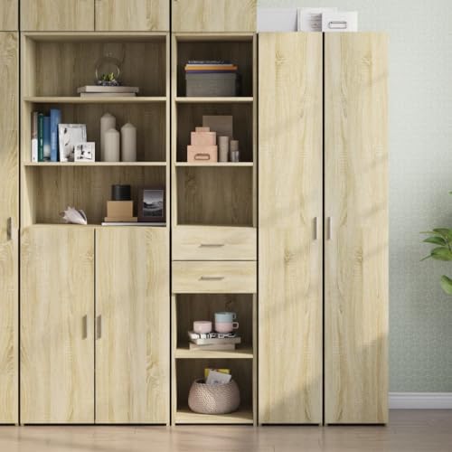 MNISDFL Highboard Sonoma-Eiche kleiderschrank kommoden for Innenraum Wohnzimmer 40x42,5x185 cm Holzwerkstoff von MNISDFL
