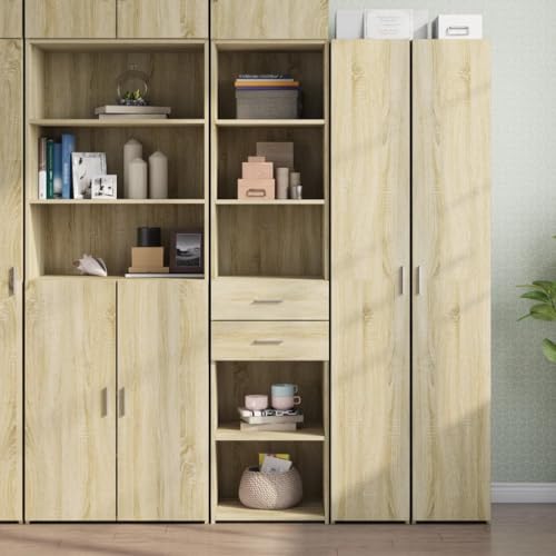 MNISDFL Highboard Sonoma-Eiche sideboards kommoden for Wohnzimmer Innenraum 45x42,5x185 cm Holzwerkstoff von MNISDFL