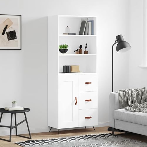 MNISDFL Highboard Weiß kleiderschrank sideboards for Büro Wohnzimmer 69,5x34x180 cm Holzwerkstoff MNISDFL Highboard Weiß kleiderschrank sideboards for Büro Wohnzimmer 69,5x34x180 cm Holzwerkstoff von MNISDFL