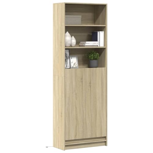 MNISDFL Highboard mit LED-Beleuchtung Sonoma-Eiche sideboards kommoden for Innenraum Wohnzimmer 69x32,5x200 cm von MNISDFL