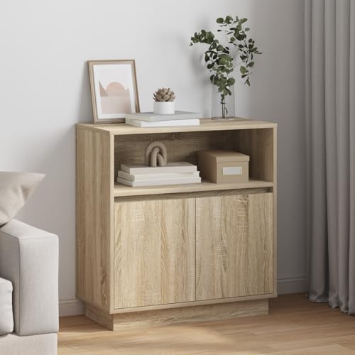 MNISDFL LED-Sideboard Sonoma Eiche Schrank kleiderschrank for Büro Schlafzimmer 71x34,5x75 cm Holzwerkstoff MNISDFL LED-Sideboard Sonoma Eiche Schrank kleiderschrank for Büro Schlafzimmer 71x34,5x75 cm Holzwerkstoff von MNISDFL