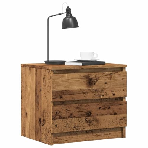 MNISDFL Nachttisch Altholz-Optik Bedside Table beistelltisch for Zimmer Schlafzimmer 50x40x43,5 cm Holzwerkstoff von MNISDFL
